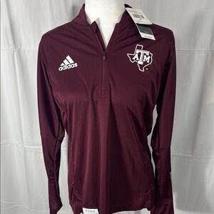Adidas Maroon Women’s Texas A&M Quarter-Zip Pullover Size Small